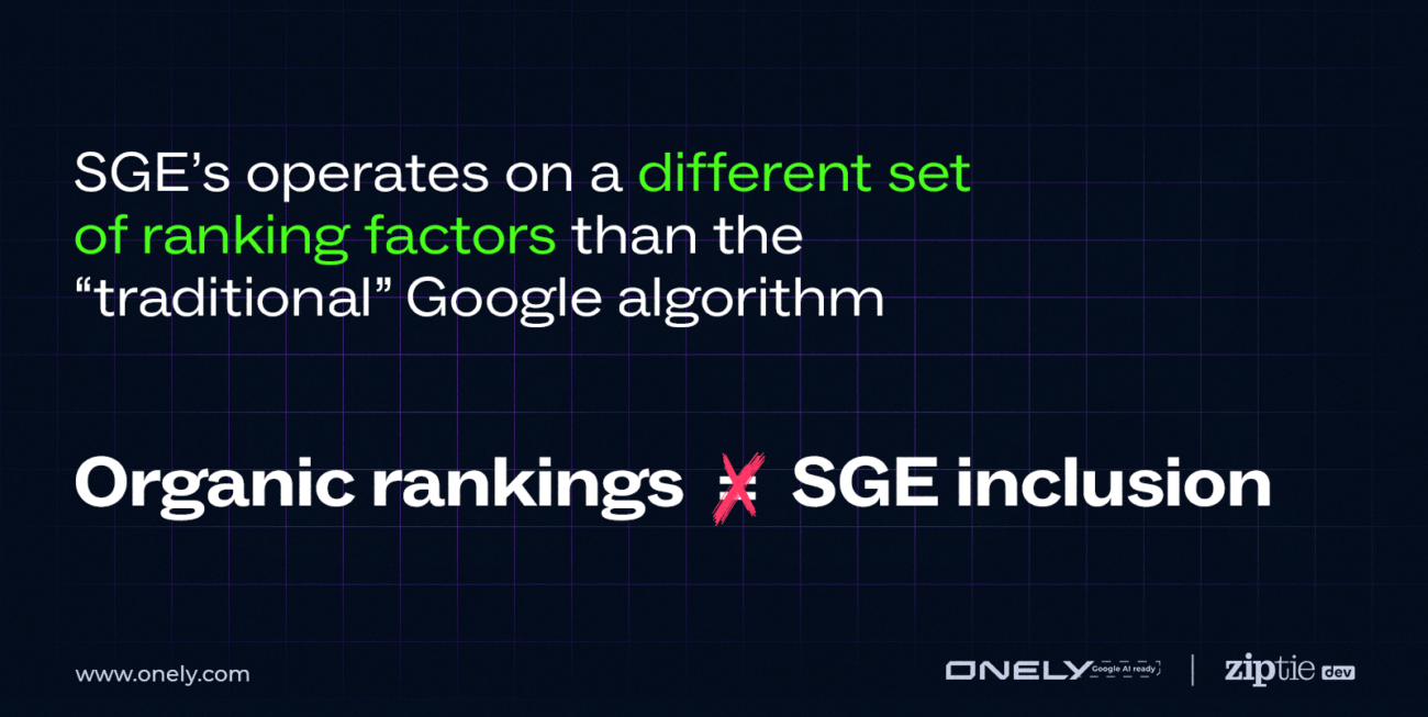 Google SGE ranking factors