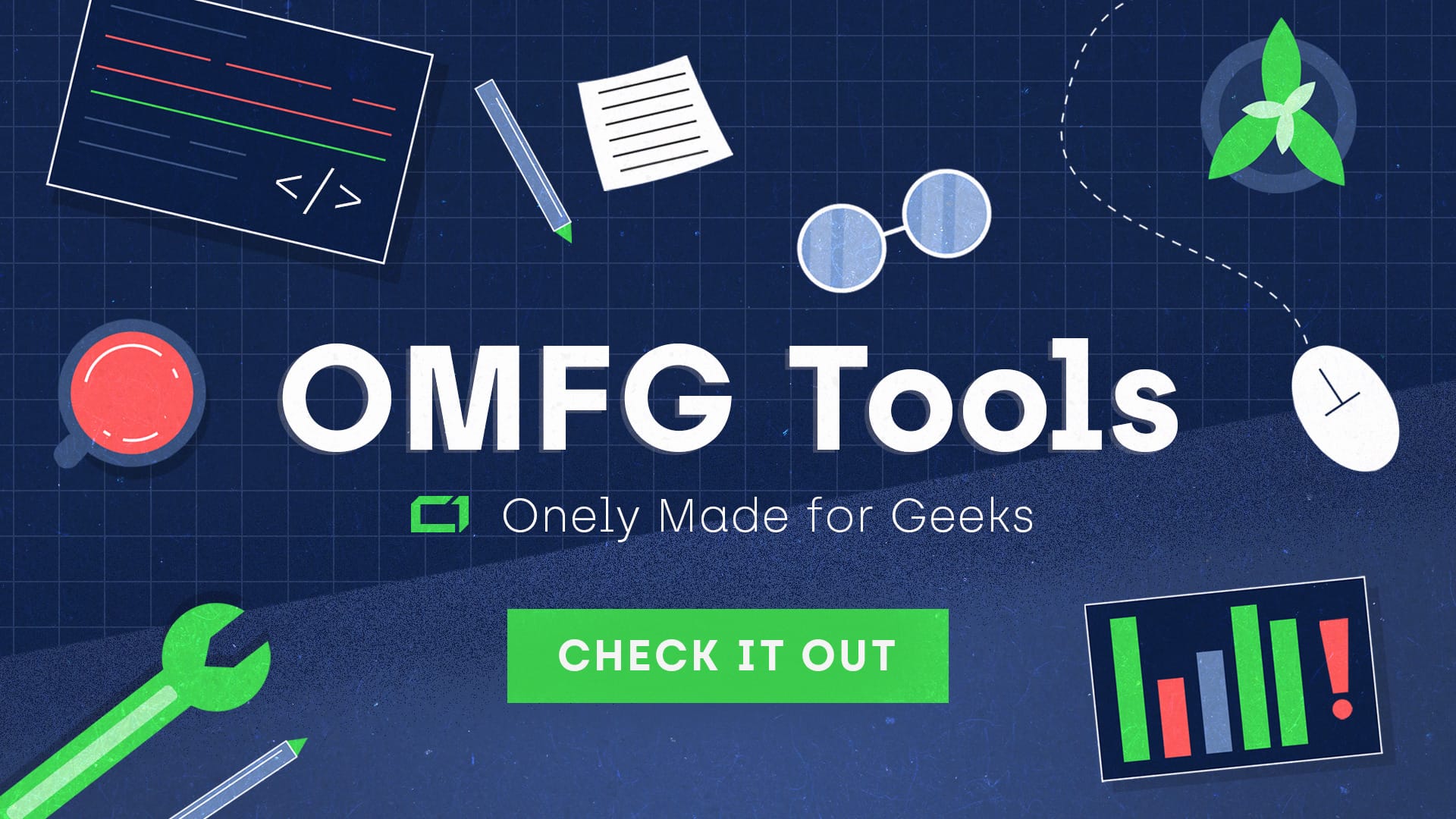 The logo of Onely's OMFG tools