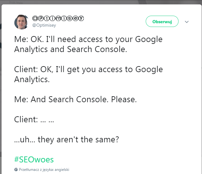 How to cooperate with SEO specialists - Optimisey on Search Console and Google Analytics are not the same and clients don't understand that