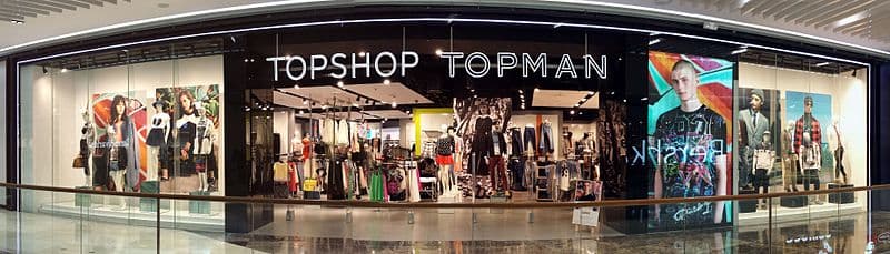 A Topshop physical location front