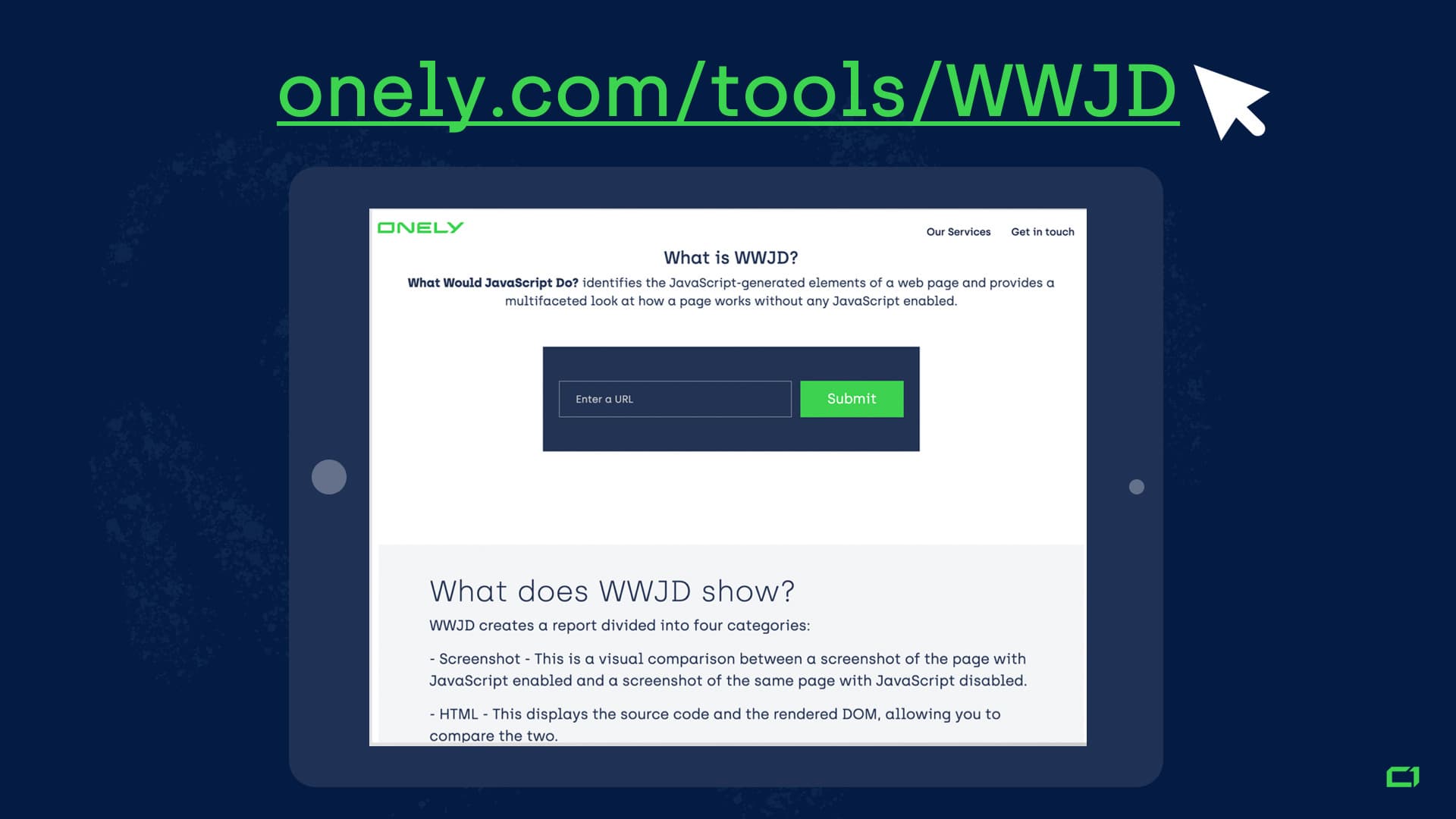 What Would JavaScript do? WWJD - a free tool from Onely