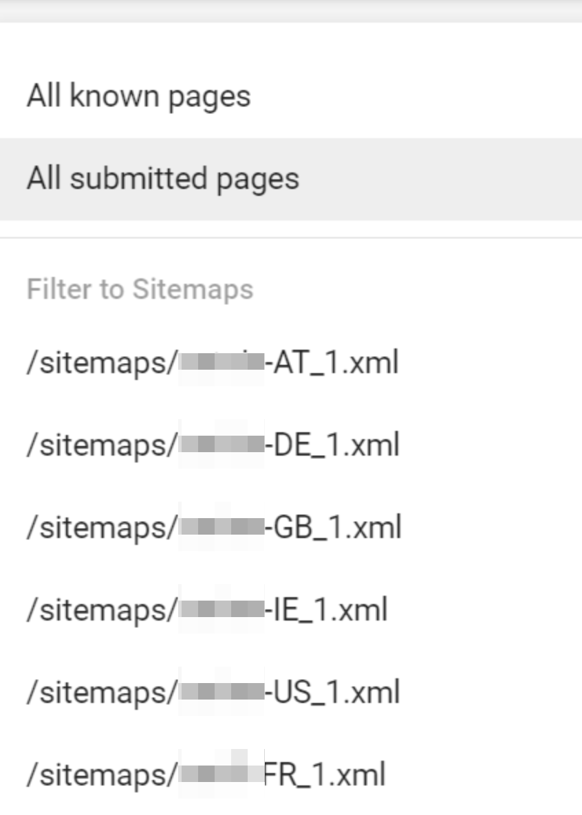 URLs split into multiple sitemaps allow you to independently check their indexing status in Google Search Console